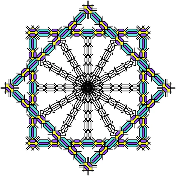 白い背景に格子状の細胞で作られた編組ピグテールパターンの変種 パターンは ニットのピグテールの形に似ており 正方形 その他の幾何学的形状を構成しています — ストック写真