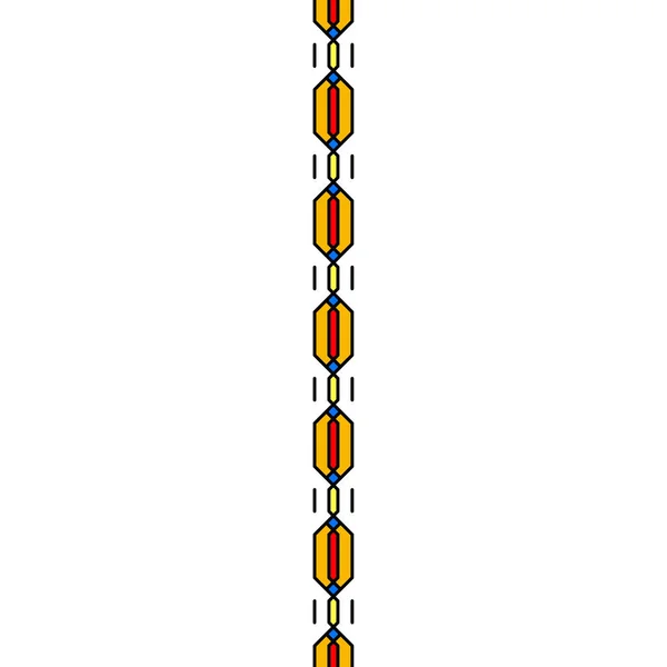 編組ピグテールパターンの変異体は 白い背景のグリッド細胞上で作られています ニットピグテールパターンは 正方形 円や他の幾何学的な形状を作ります — ストック写真