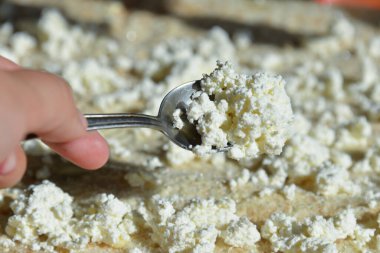 Tatlı bir rulo pide, şeker, süzme peynir. Fırında pide ekmeği pişirmek. Süzme peynirli pide tarifi..