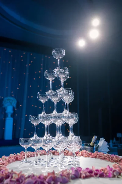 Gelas Indah Sampanye Pesta Dengan Ruang Untuk Desain — Stok Foto