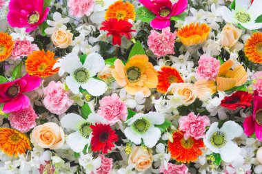 Çiçekli düğün dekorasyonunun arka planı