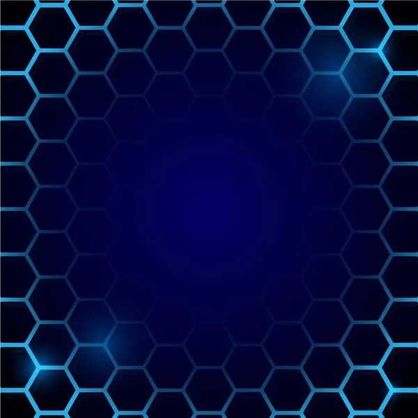 Futuristic Blue Honeycomb Pattern Hexagonal Cell Conceptual Vector Background — Stock Vector