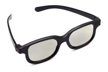 Beyaz arka planda izole 3D polarize sinema gözlükleri
