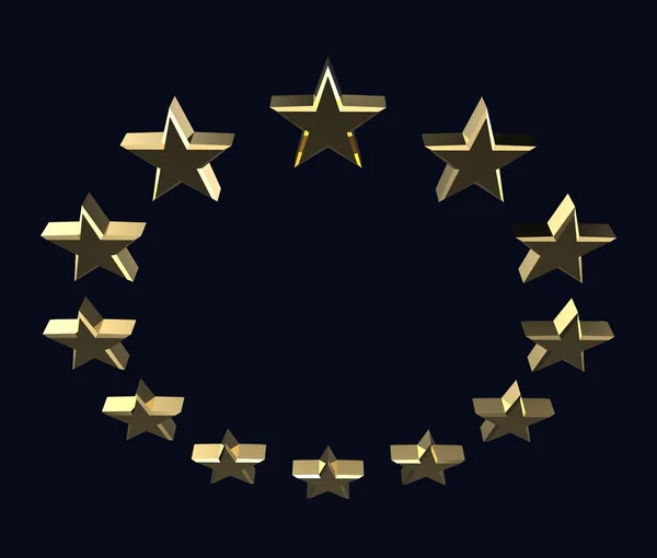 3D European Union logo stars on dark background