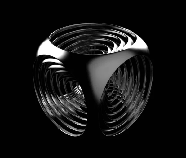 Black and white cubic abstraction. Repeating silver fillet cubes. — Stock Photo, Image