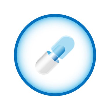 Mikrokapsülleme teknolojisinin şematik illüstrasyonu. Tıbbi vektör simgesi