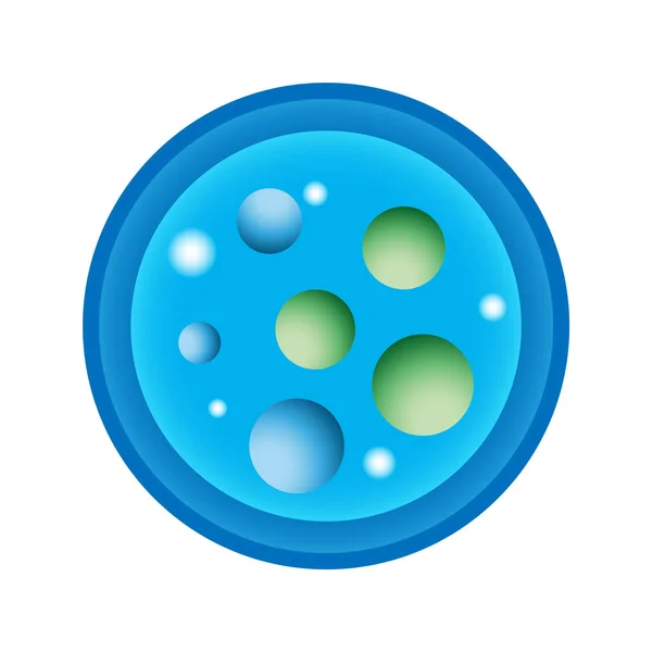 Bakteriyolojik kültüre sahip bir Petri kabının şematik illüstrasyonu — Stok Vektör