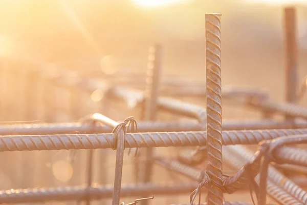 Rebar steel for Grade Beam/Ground beam in process of house build — Stock Photo, Image