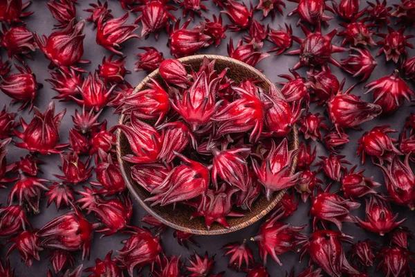 Roselle rosso fresco uso per il concetto di erba o cibo — Foto Stock