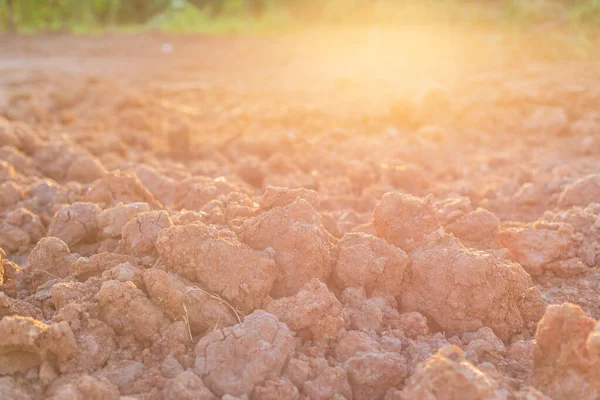 Heap of dry soil and rough mud in construction site — Stock Photo, Image
