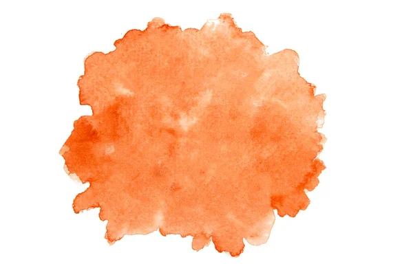 白色背景上的橙色水彩画 — 图库照片