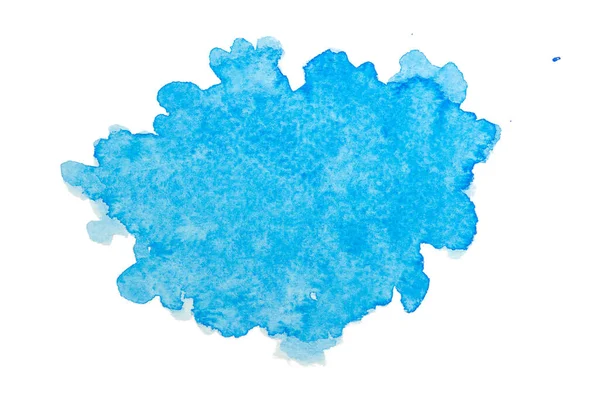 Aquarelle Peinte Main Aquarelle Bleue Abstraite Sur Fond Blanc — Photo
