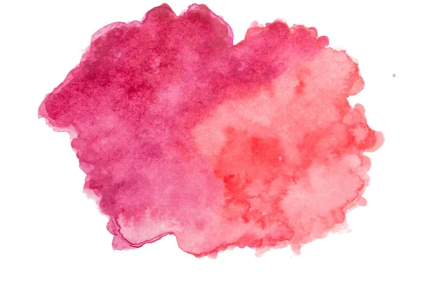 水彩画を手描き 白を基調とした赤とピンクの水彩画 — ストック写真
