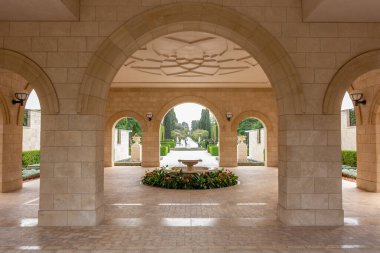 Entry way into the Bahai Garden in Acre, Israel. clipart