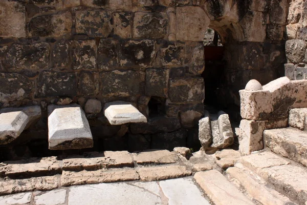 Стародавні Громадські Туалети Бет Національному Парку Ізраїль — стокове фото