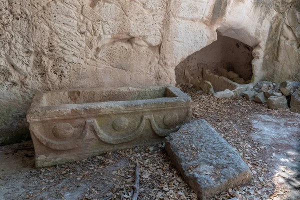 Grotta Del Sarcofago Solitario Bet She Arim National Park Kiryat — Foto Stock