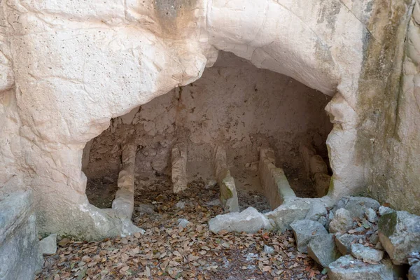 Caverna Sarcófago Solitário Parque Nacional Bet She Arim Kiryat Tivon — Fotografia de Stock