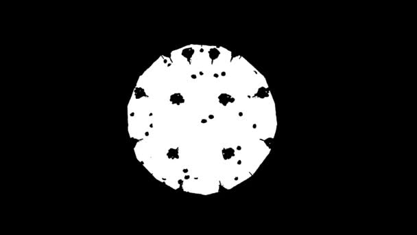 Вирусная Клетка Основе Моделирования Коронавируса Анимация Giro 360 Альфа Каналами — стоковое видео