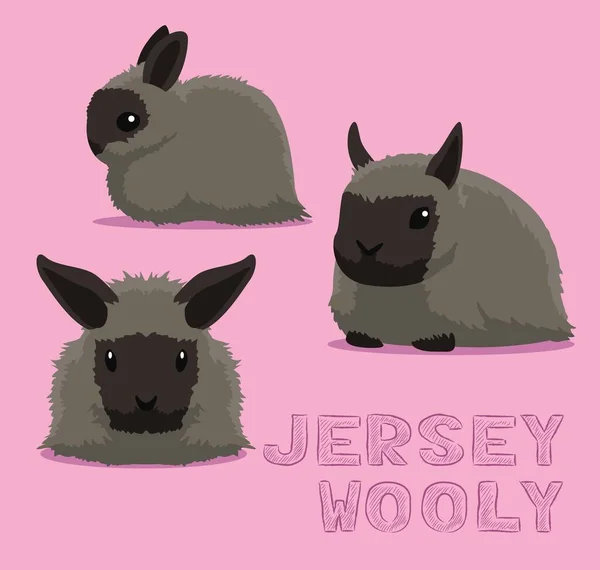 Kanin Jersey Wooly Tecknad Vektor Illustration — Stock vektor