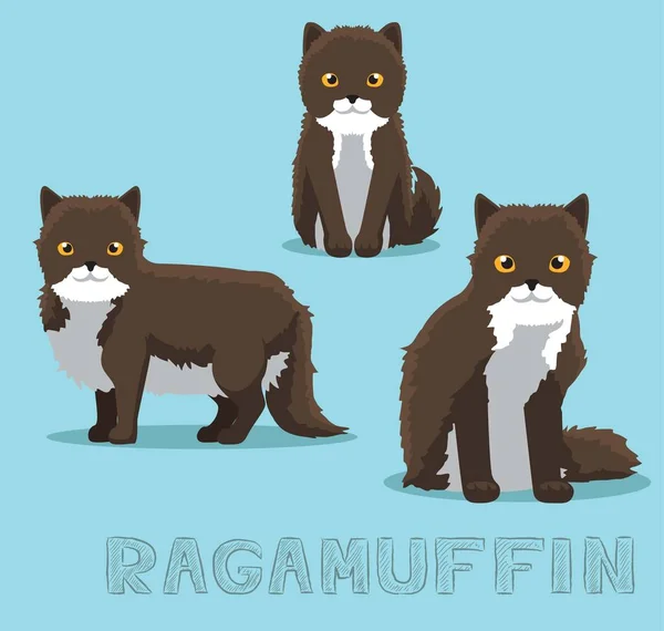 Gato Ragamuffin Cartoon Vector Ilustração —  Vetores de Stock