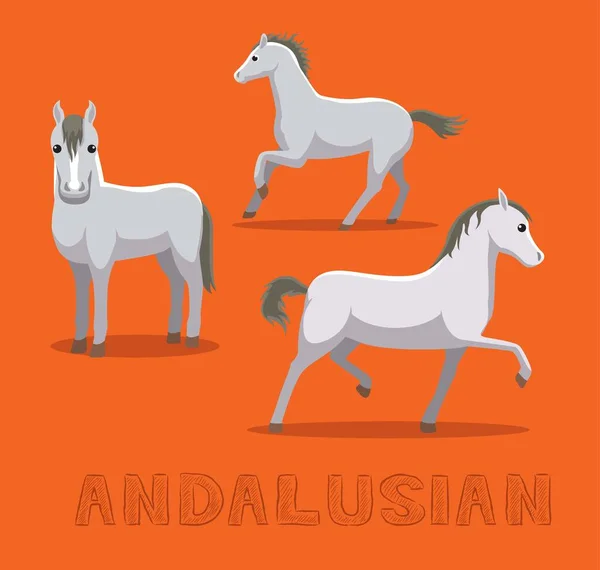 Cavalo Andaluz Cartoon Vector Ilustração — Vetor de Stock
