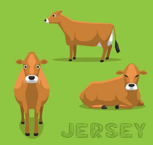 Jersey Vaca Ilustración Vectorial Dibujos Animados — Archivo Imágenes Vectoriales