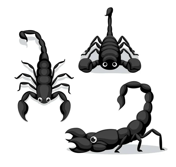 Χαριτωμένο Scorpion Poses Εικονογράφηση Διάνυσμα Κινουμένων Σχεδίων — Διανυσματικό Αρχείο