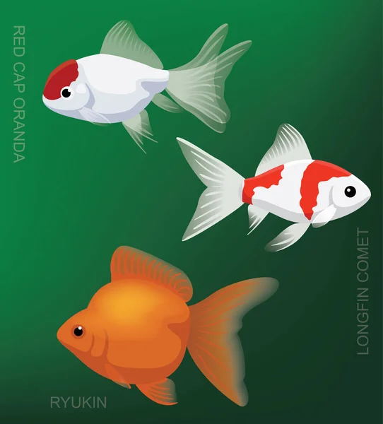 황금빛 물고기 Vector Illustration — 스톡 벡터