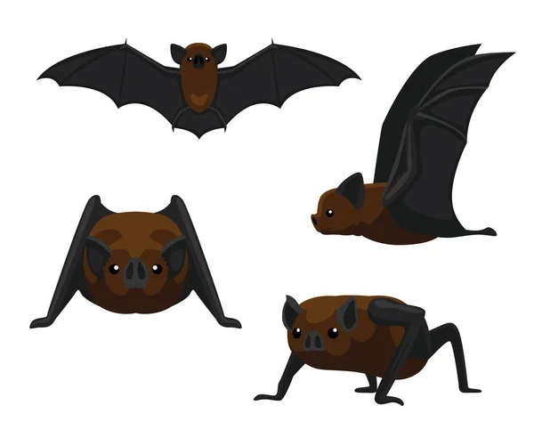 Illustration Vectorielle Bande Dessinée Chauve Souris Vampire Mignon — Image vectorielle