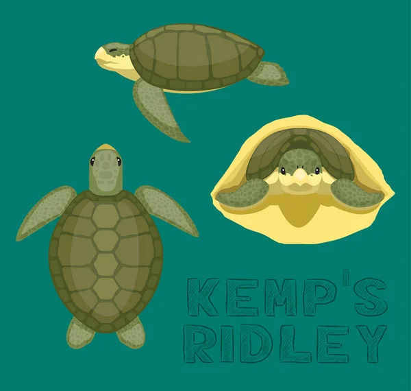 Tortue Mer Illustration Vectorielle Bande Dessinée Ridley Kemp — Image vectorielle