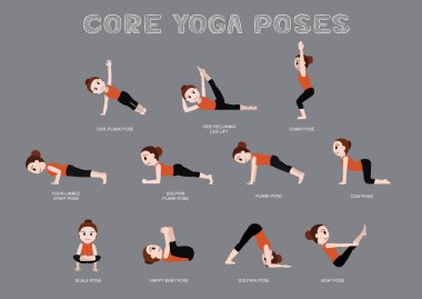 Yoga Çekirdeği Vektör Resmini Pozlandırdı