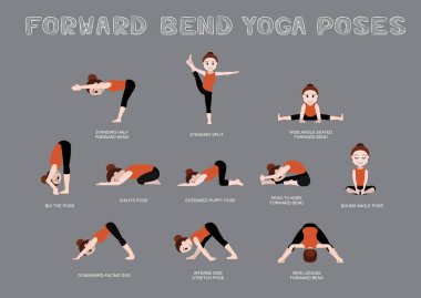 Yoga İleri Eğilimi Vektör Resmini Durdurdu