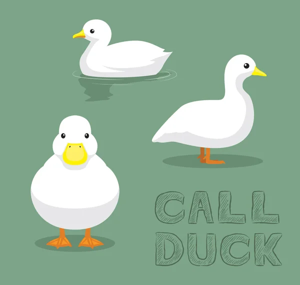 Duck Call Cartoon Vector Illustratie — Stockvector