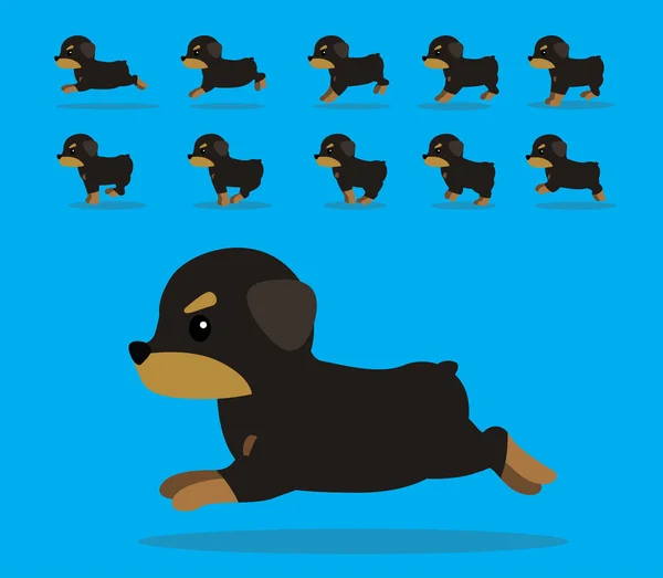 Sequência Animação Animal Dog Rottweiler Cartoon Vector —  Vetores de Stock
