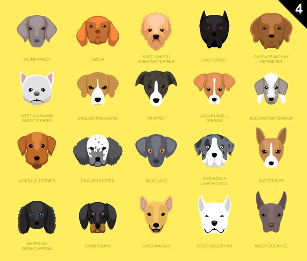 Caras Perro Icono Dibujos Animados — Vector de stock