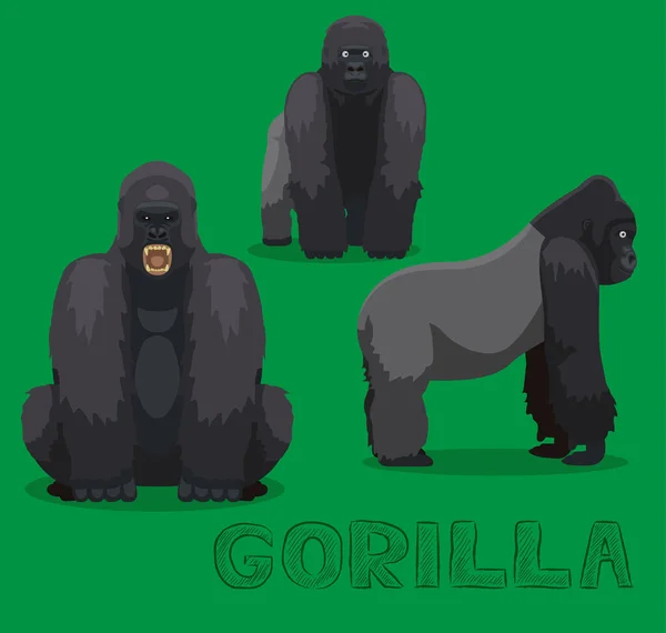 Majom Gorilla Rajzfilm Vektor Illusztráció — Stock Vector