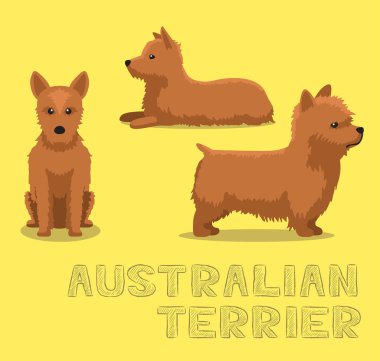 Köpek Avustralyalı Teriyer Çizgi film Vektör İllüstrasyonu