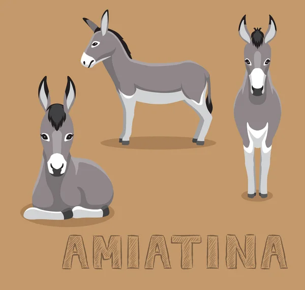 Burro Amiatina Dibujos Animados Vector Ilustración — Vector de stock