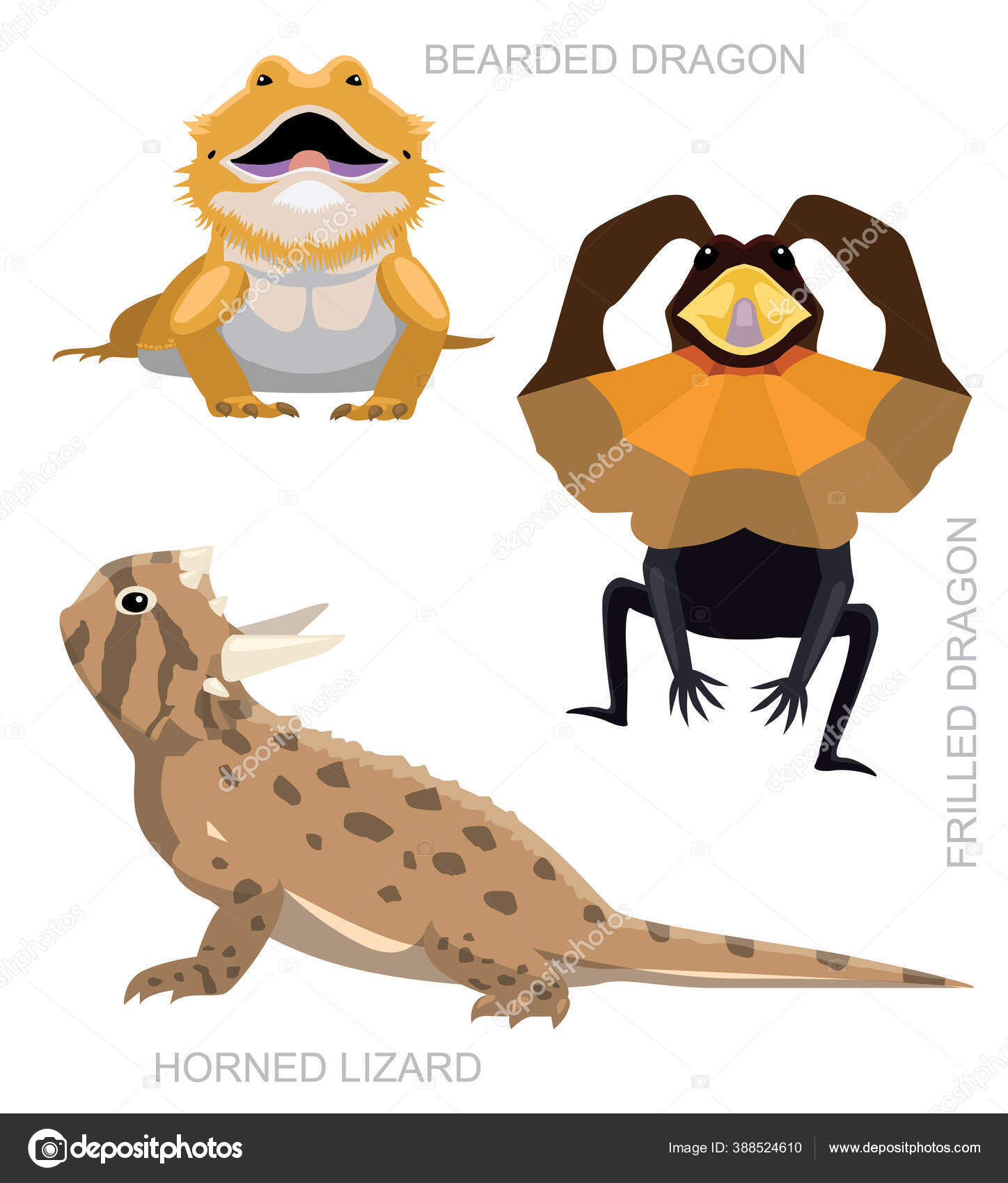 Tegning Øgledragekarikaturtegningen stockvektor © Punnawich #388524610, image size:1448x1700