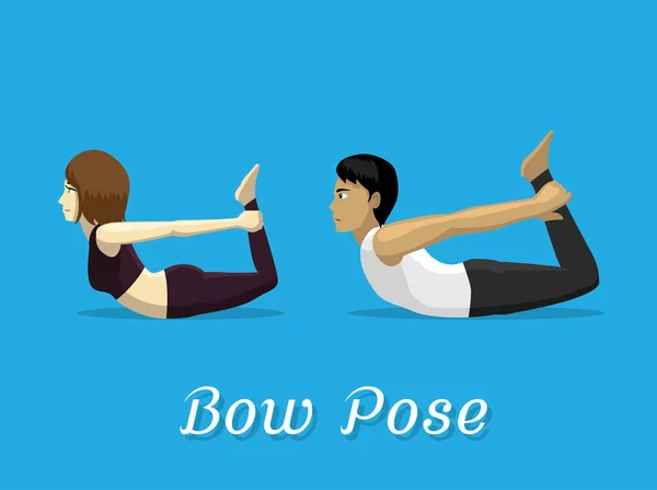 Стиль Манги Cartoon Yoga Bow Pose — стоковий вектор