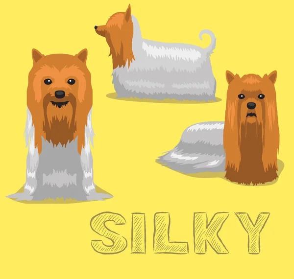 Dog Silky การ นเวกเตอร ภาพประกอบ — ภาพเวกเตอร์สต็อก