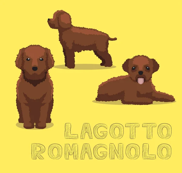 Dog Lagotto Romagnolo Cartoon Vector Ilustração — Vetor de Stock