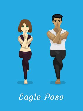 Manga Tarzı Çizgi Film Yoga Kartal Pozu