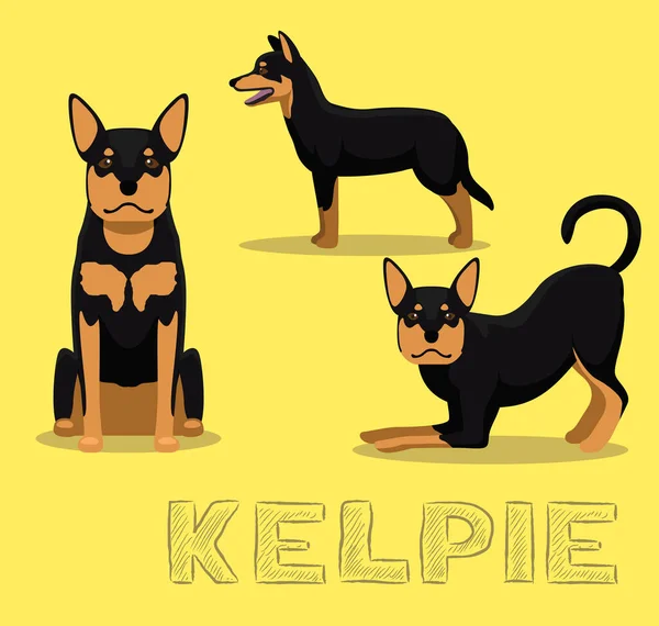 Dog Kelpie Cartoon Vector Illustration — Stockvektor