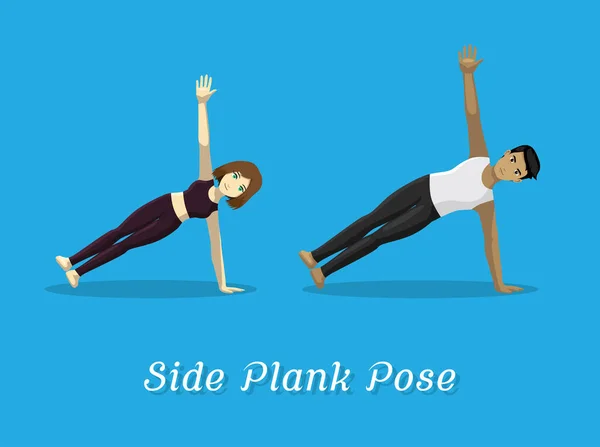 양식의 Yoga Side Plank Pose — 스톡 벡터