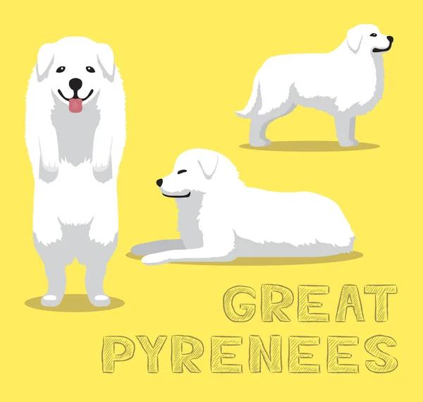 Dog Great Pyrenees Cartoon Vector Illustration — Stockový vektor