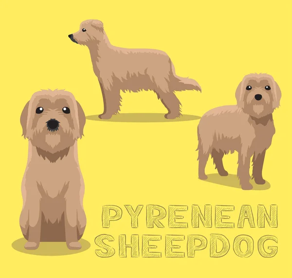 Hund Pyrenäen Schäferhund Cartoon Vector Illustration — Stockvektor