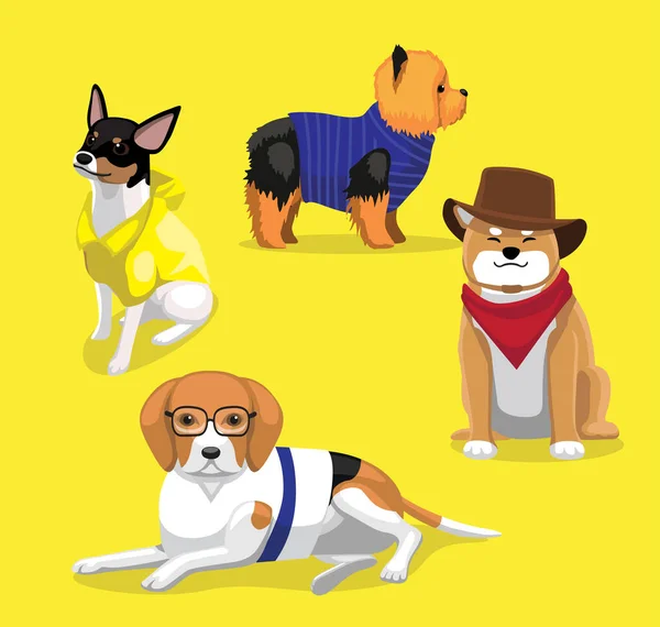 Perro Ropa Vaquero Dibujos Animados Vector Ilustración — Vector de stock