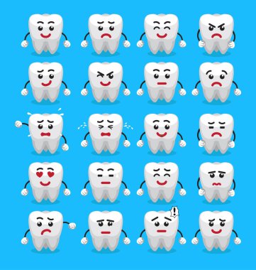 Şirin Dişli Karikatür Duyguları Vektör İllüzyonuna Karşı