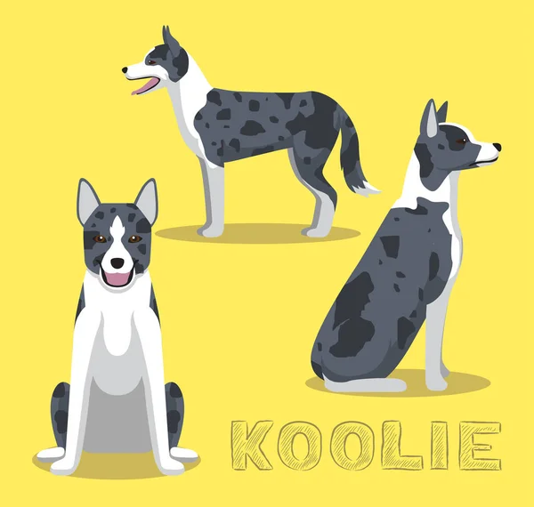 Hund Koolie Cartoon Vector Illustration — Stockvektor